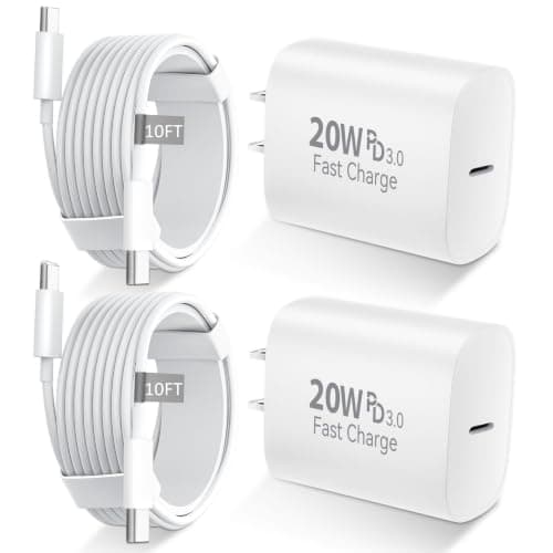 DiHines 20W USB-C Charger with 10 ft USB-C Cable